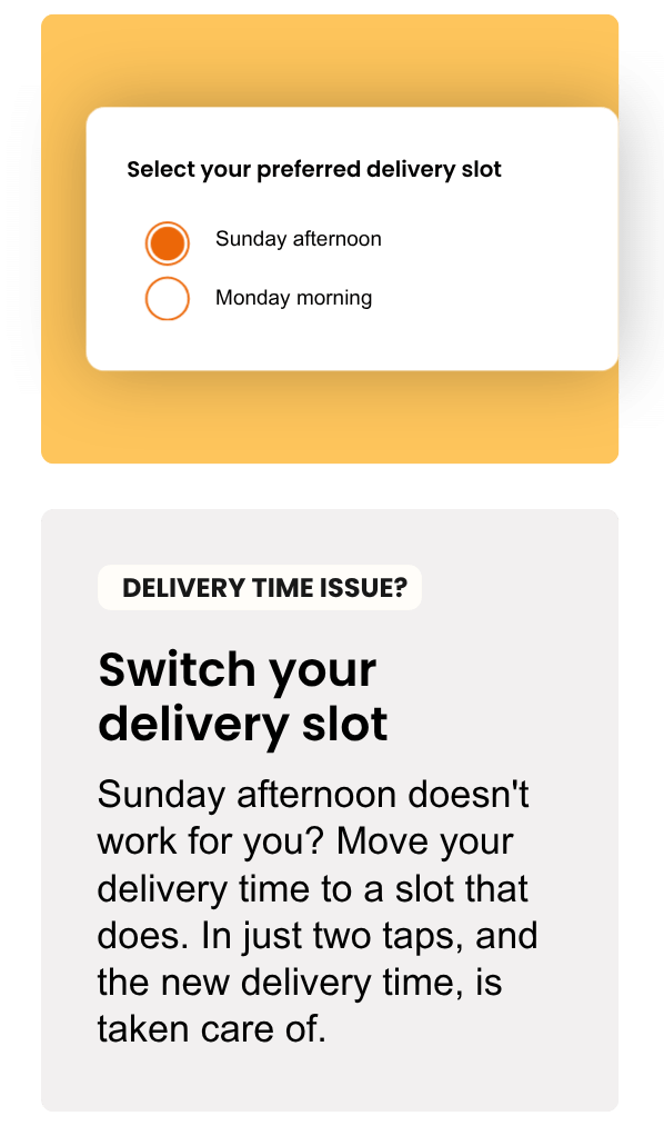 You can switch your deliver slot